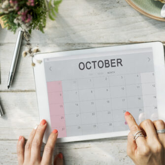 October Monthly Calendar Weekly Date